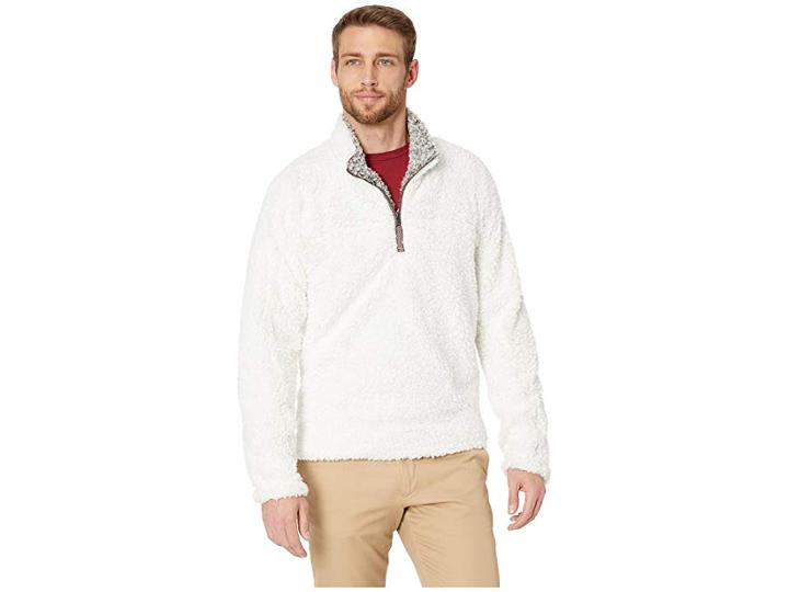 True Grit Frosty Tipped Pile 1/4 Zip Pullover (ivory) Men's Clothing