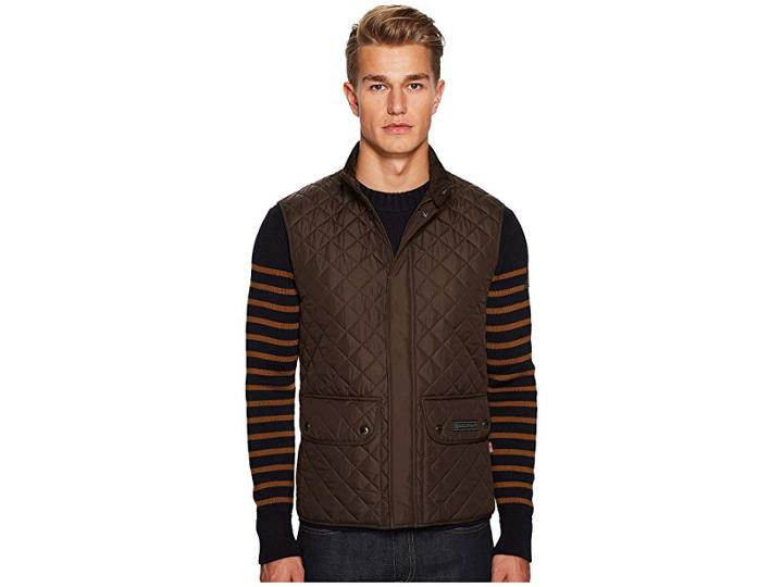 Belstaff Lightweight Technical Quilted Vest (mahogany) Men's Vest
