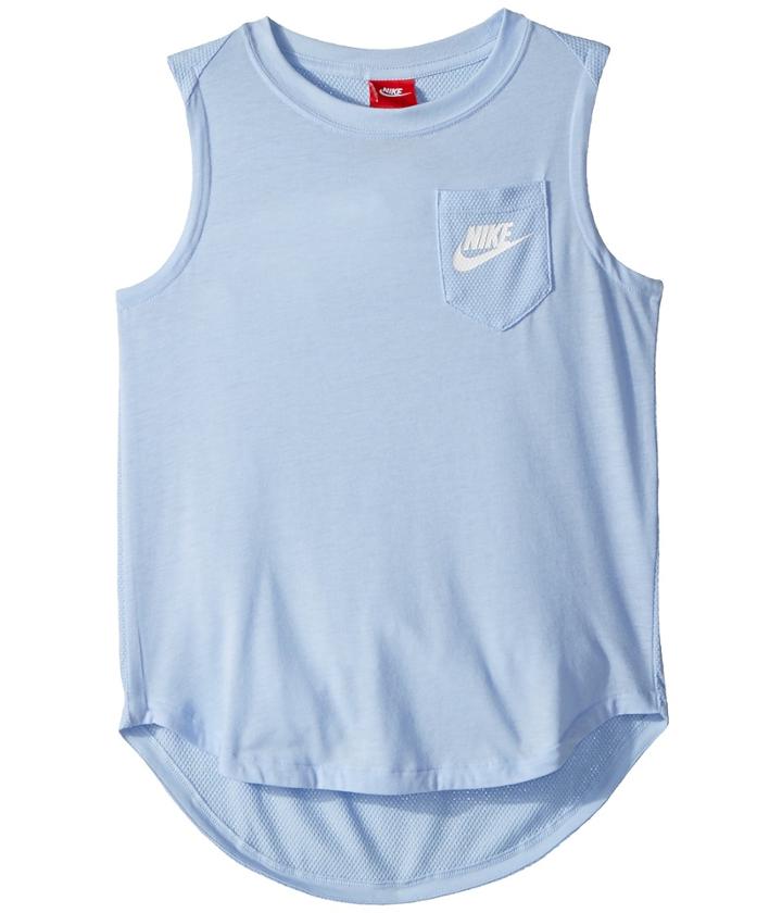 Nike Kids Nsw Muscle Tank Top (little Kids/big Kids) (royal Tint/white) Girl's Sleeveless