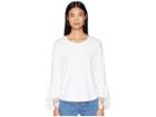 See By Chloe Lace Trim Tee (white Powder) Women's T Shirt