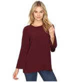 Kensie Smooth Stretch Crepe Top Ksnk424s (wildberry) Women's Clothing