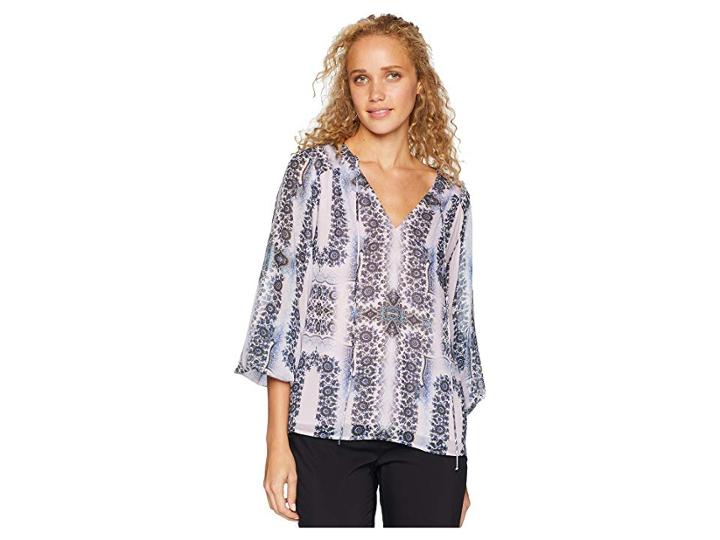 Nanette Lepore Exhale Print Blouse (lilac Multi) Women's Blouse