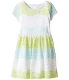 Us Angels Stripe Lace Dress W/ Cut Out Back (big Kids) (mint) Girl's Dress
