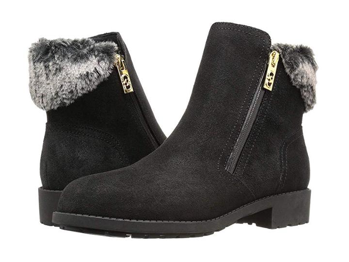 Cole Haan Quinney Wp Bootie (black Wp Suede/shearling) Women's Boots