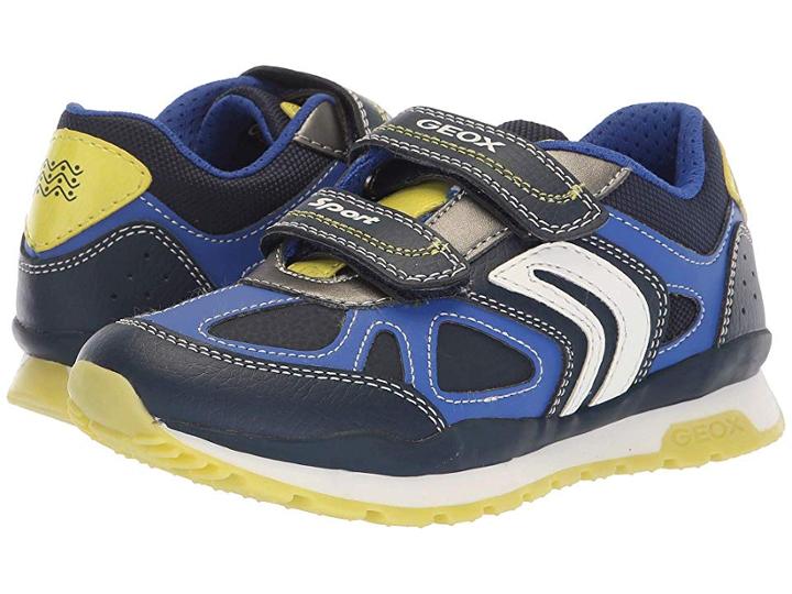 Geox Kids Pavel 19 (little Kid/big Kid) (navy/lime) Boy's Shoes