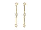 Vince Camuto Pearl And Pave Linear Earrings (gold) Earring