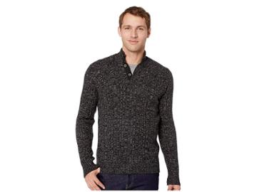 Royal Robbins Oban Button Mock (jet Black) Men's Sweater