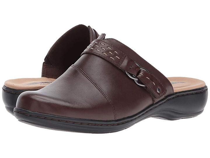 Clarks Leisa Sadie (dark Brown Leather) Women's Clog Shoes