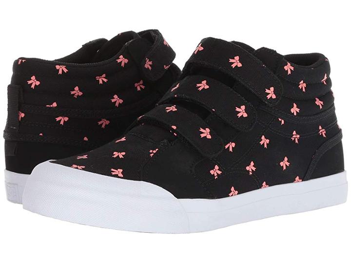 Dc Kids Evan Hi V Sp (little Kid/big Kid) (black/pink) Girls Shoes