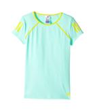 Adidas Kids Club Tee (little Kids/big Kids) (energy Aqua/bright Yellow) Girl's Short Sleeve Pullover