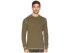 True Grit Softest Slub Waffle Thermal Long Sleeve Side Panel Contrast Stitch Crew (jeep) Men's Clothing