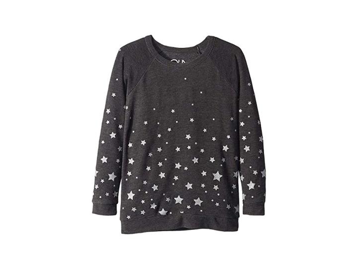 Chaser Kids Extra Soft Glittery Starry Night Pullover Sweater (little Kids/big Kids) (black) Girl's Sweater