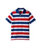 Lacoste Kids Short Sleeve Striped Jersey Polo (little Kids/big Kids) (marino/white/red) Boy's Clothing