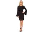 Catherine Catherine Malandrino Scoop Neck Fagoting Insert Long Sleeve Flare Dress (black Beauty) Women's Dress