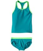 Nike Kids Solid Racerback Tankini (big Kids) (energy) Girl's Swimwear