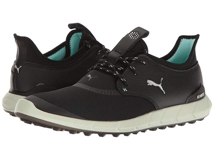 Puma Golf Ignite Spikeless Sport (black/silver/aruba Blue) Women's Golf Shoes