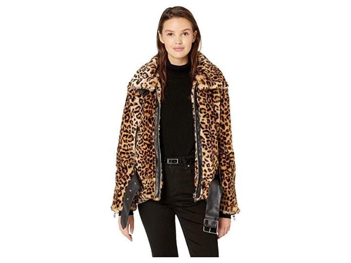 Blank Nyc Leopard Faux Fur Jacket With Belt In Note To Self (note To Self) Women's Coat