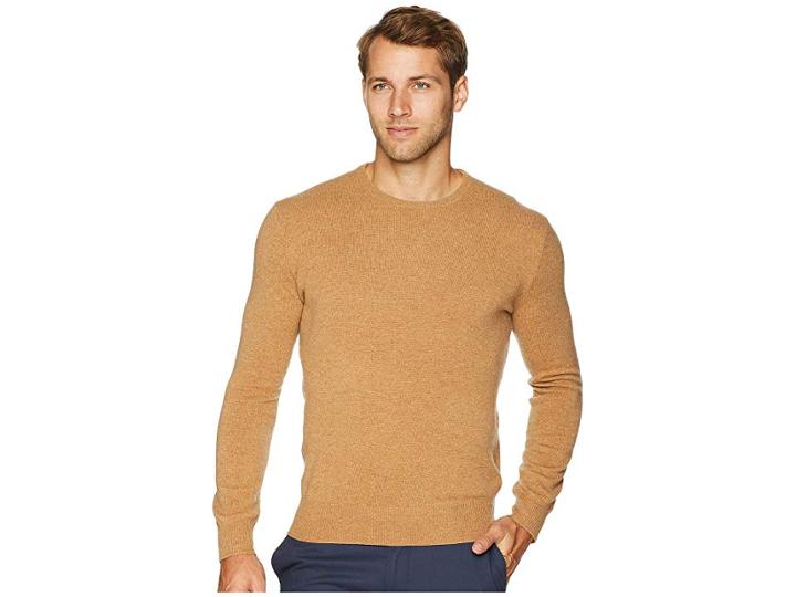 Polo Ralph Lauren Washable Cashmere Crew Neck (rl Brown Heather) Men's Clothing