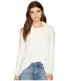 Jack By Bb Dakota Hogen Soft Rib Cowl Neck Top (ivory) Women's Clothing