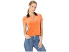Juicy Couture Stretch Velour Polo Shirt (tigerlily) Women's Clothing