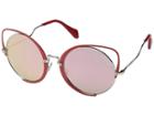 Miu Miu 0mu 51ts (red/silver/grey Mirror Yellow Rose) Fashion Sunglasses