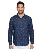 Tommy Bahama Twin Palms Double Weave Shirt (throne Blue) Men's Clothing