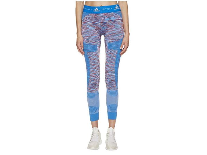 Adidas By Stella Mccartney Yoga Seamless Tights Space Dye Cf4128 (white/dark Callisto/blue) Women's Casual Pants