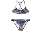 Roxy Kids Keep In Flow Athletic Bikini Set (big Kids) (medieval Blue Boardwalk) Girl's Swimwear Sets