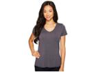 Prana Foundation Short Sleeve V-neck Top (coal) Women's T Shirt