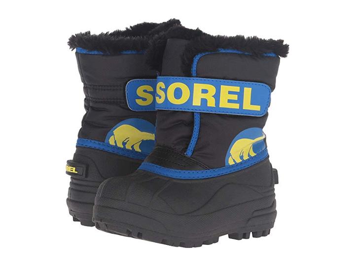 Sorel Kids Snow Commander (toddler/little Kid) (black/super Blue) Boys Shoes