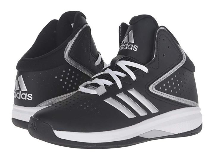 Adidas Kids Cross 'em Up 2016 Basketball (little Kid/big Kid) (black/silver Metallic/clear Onix) Kids Shoes
