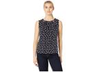 Tommy Hilfiger Floral Bead Neck Knit Top (midnight/scarlet) Women's Blouse