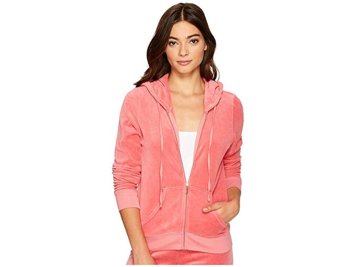 Juicy Couture Robertson Velour Jacket (frozen Strawberry) Women's Coat
