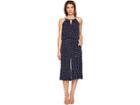London Times Happy Dot Cropped Jumpsuit (navy/white) Women's Jumpsuit & Rompers One Piece