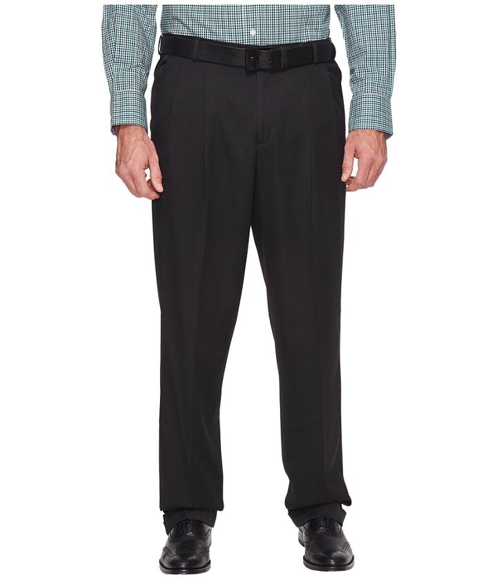 Perry Ellis Portfolio Big And Tall Double Pleat Melange Portfolio Dress Pants (caviar/black) Men's Dress Pants