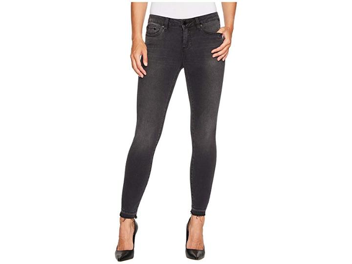 Two By Vince Camuto Black Released Hem Five-pocket Ankle Jeans In Coal Wash (coal Wash) Women's Jeans