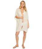 Echo Design Solid Open Front Caftan (stone) Women's Clothing