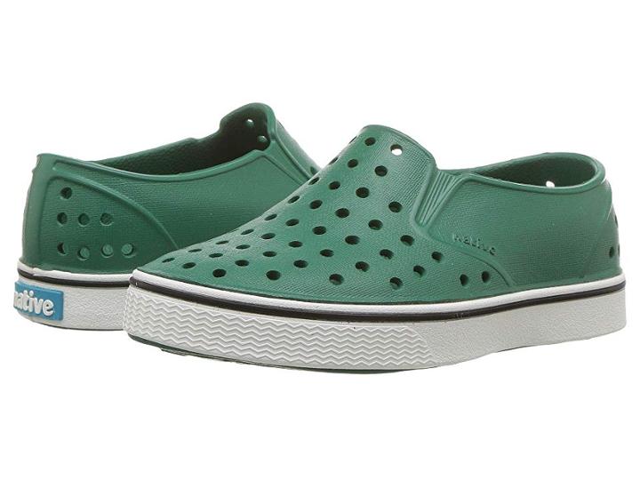 Native Kids Shoes Miles Slip-on (toddler/little Kid) (ever Green/shell White) Kids Shoes