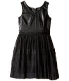 Ella Moss Girl Amie Fit And Flare Pleated Dress (big Kids) (black) Girl's Dress