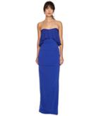 Nicole Miller Techy Crepe Strapless Gown W/ Flare (blueberry) Women's Dress