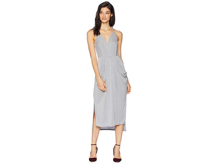 Bcbgeneration Midi Faux Wrap Dress (grey Frost) Women's Dress