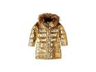 Appaman Kids Metallic Long Down Coat With Faux Fur Hood (toddler/little Kids/big Kids) (antique Gold) Girl's Coat