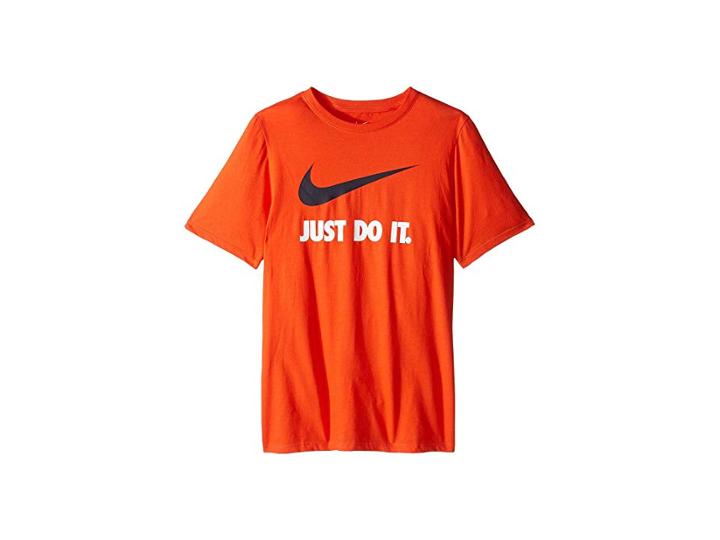 Nike Kids Jdi Swoosh Tee (little Kids/big Kids) (team Orange/team Orange/obsidian) Boy's T Shirt