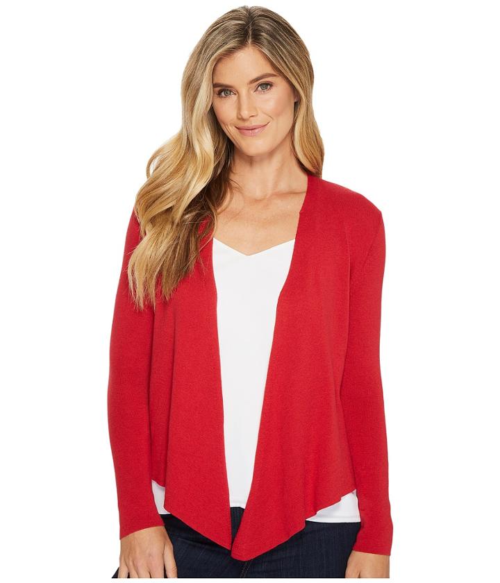 Nic+zoe Four-way Cardy Heavier Weight (true Red) Women's Sweater