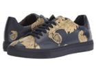 Versace Collection Baroque Print Lace-up (dark Blue/gold) Men's Lace Up Casual Shoes