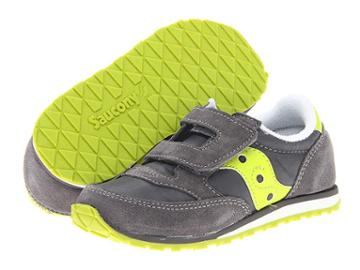 Saucony Kids Originals Jazz Hook Loop (toddler/little Kid) (grey/citron) Boys Shoes