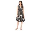 Gabby Skye Scuba Seam Down Fit N Flare (black/blush) Women's Dress