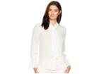 Tahari By Asl Long Sleeve Blouse With Bell Sleeve (ivory White) Women's Blouse
