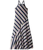 Polo Ralph Lauren Kids Striped Cotton Jersey Maxi (little Kids/big Kids) (navy/cream Multi) Girl's Dress