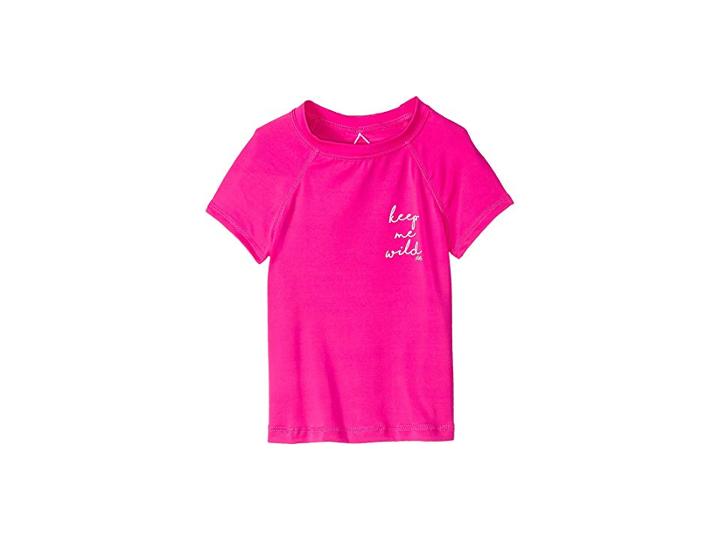 Billabong Kids Sol Searcher Short Sleeve Rashguard (little Kids/big Kids) (rebel Pink) Girl's Swimwear